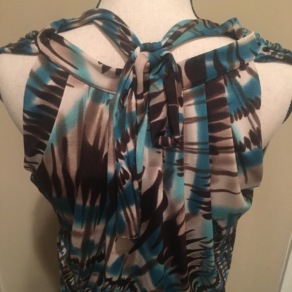 Tye Dye Brown and Blue Maxi Dress - Picture 5 of 7